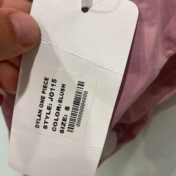 JYORK the Label Women's NWT Dylan Blush Pink Swim One Piece Deep V Cut Sz Small - Picture 5 of 6